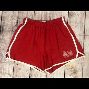 Red cotton Ohio State athletic shorts, size M